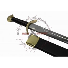 AUTHENTIC BATTLE READY VIKING LONG SWORD TYPE XXII OAKSHOTT BRASS LEATHER AND WOOD SCABBARD